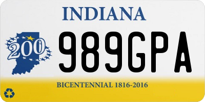 IN license plate 989GPA