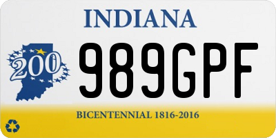 IN license plate 989GPF