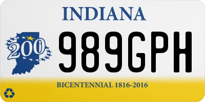 IN license plate 989GPH