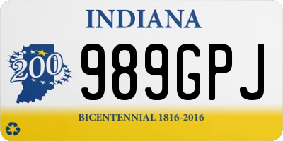 IN license plate 989GPJ