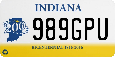 IN license plate 989GPU