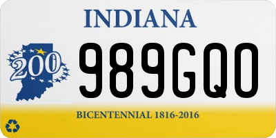 IN license plate 989GQO