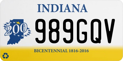 IN license plate 989GQV