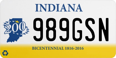 IN license plate 989GSN