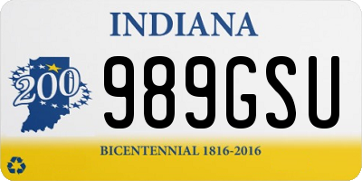 IN license plate 989GSU