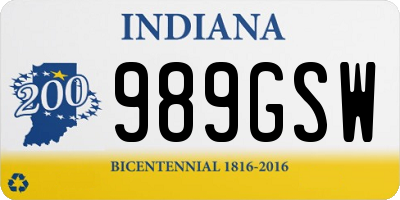 IN license plate 989GSW