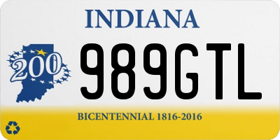 IN license plate 989GTL