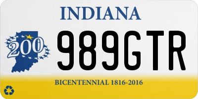 IN license plate 989GTR