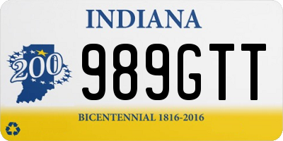 IN license plate 989GTT