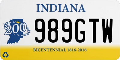 IN license plate 989GTW