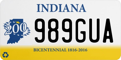 IN license plate 989GUA