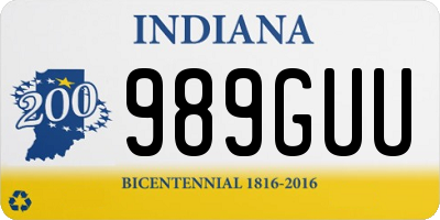 IN license plate 989GUU