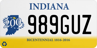 IN license plate 989GUZ