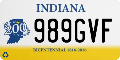 IN license plate 989GVF