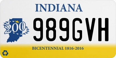 IN license plate 989GVH