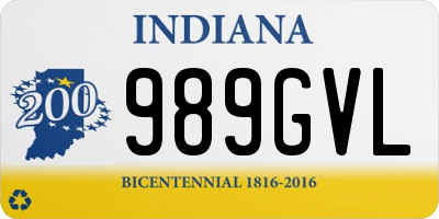 IN license plate 989GVL