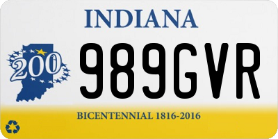 IN license plate 989GVR