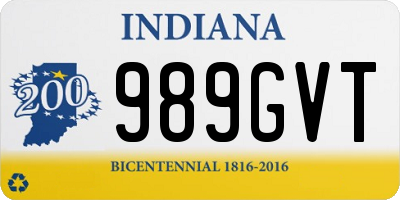 IN license plate 989GVT