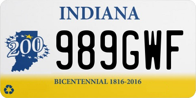 IN license plate 989GWF