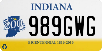 IN license plate 989GWG