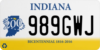 IN license plate 989GWJ