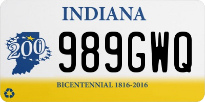 IN license plate 989GWQ