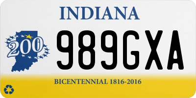 IN license plate 989GXA