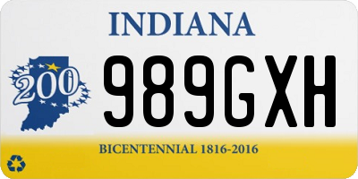 IN license plate 989GXH