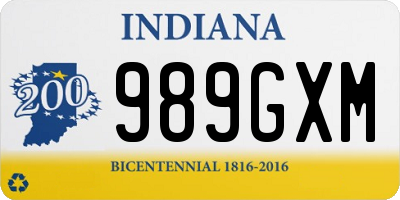 IN license plate 989GXM