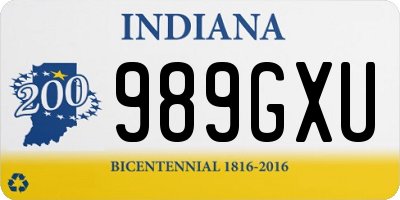 IN license plate 989GXU