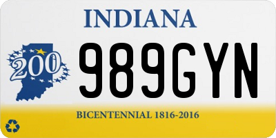 IN license plate 989GYN