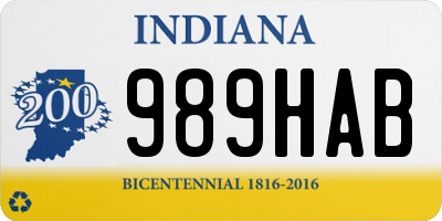 IN license plate 989HAB