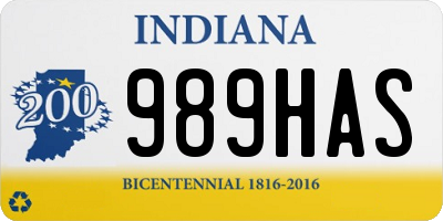 IN license plate 989HAS