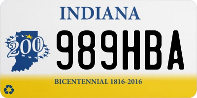 IN license plate 989HBA