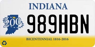 IN license plate 989HBN