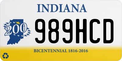 IN license plate 989HCD