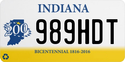 IN license plate 989HDT