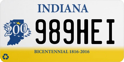 IN license plate 989HEI