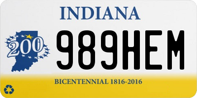 IN license plate 989HEM