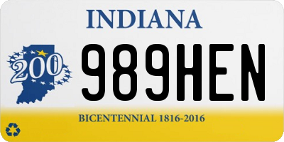 IN license plate 989HEN