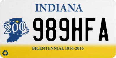 IN license plate 989HFA