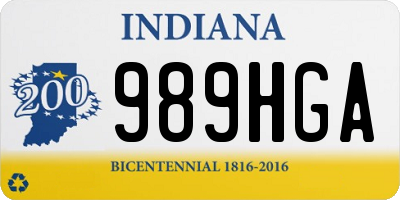 IN license plate 989HGA