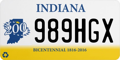 IN license plate 989HGX