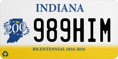 IN license plate 989HIM