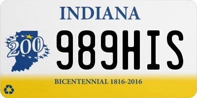 IN license plate 989HIS