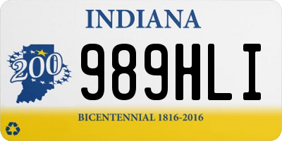 IN license plate 989HLI