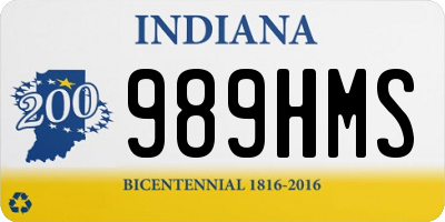 IN license plate 989HMS