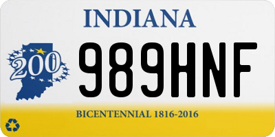 IN license plate 989HNF