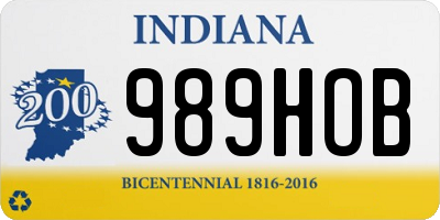 IN license plate 989HOB