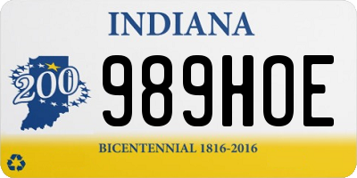 IN license plate 989HOE